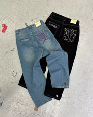 Hearujoy streetwear Hip Hop Embroidery Jeans Men American Vintage High waist  Baggy casual Denim Trousers High Street Trend Pant Britches