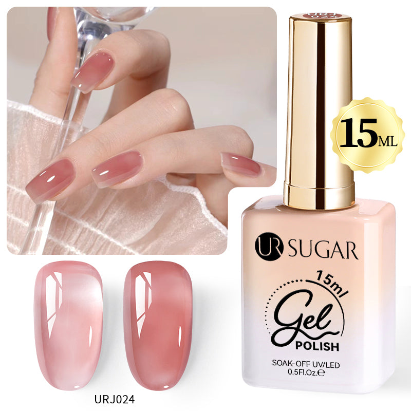 YICKYUE  -  Caramel Jelly Gel Nail Polish 15ml Transparent Clear Brown Crystal Nude Gel Polish Nail Art  Varnish for Fall Winter