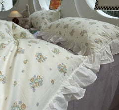 YICKYUE  -  French romantic floral bedding set 1.2 1.5 1.8 2.0,twin full queen king cotton home textile bed sheet pillow case quilt cover