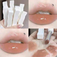 YICKYUE  -  6 Colors Mirror Lip Gloss Moisturizing Nude Lipgloss Pretty Flower Transparent Tube Liquid Lipstick Long Lasting Makeup Cosmetic