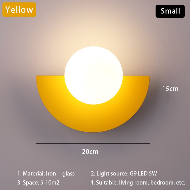 Modern G9 LED 5W wall lamp glass lampshade sconces wall lights indoor lighting home decor living room bedroom lighting fixture