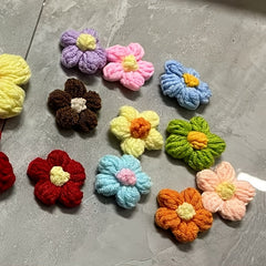 YICKYUE  -  [50 Handmade Crocheted Flowers] 50 Handmade Crocheted Flowers - DIY Crafts, Clothing Decorations, And Home Decor Using Bubble Knitting Flowers - Suitable for Halloween, Christmas, Valentine'S Day, And Thanksgiving