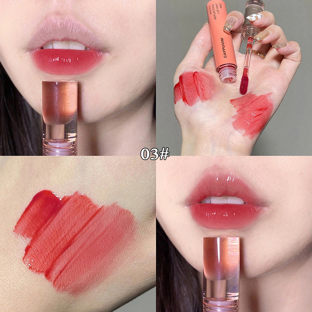YICKYUE  -  Jelly Color Lip Glaze Mirror Water Lip Gloss Long Lasting Moisturising Lipstick Pen Waterproof Non-stick Cup Lip Glaze Cosmetics