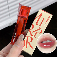 YICKYUE  -  Diamond Mirror Lip Gloss Transparent Pink Jelly Lip Glaze Non-stick Waterproof Long Lasting Moisturizing Lipsticks Korean Makeup