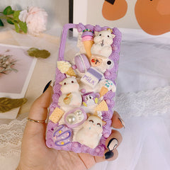 Handmade For Samsung s21 ultra case 3D Caroon galaxy s20 FE s10/s9/s8 plus Kawaii phone shell  note 20 creamy cover a52 a72 5G