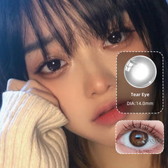 YICKYUE  -2pcs/pair Natural Pupil Lenses Contact Lenses for Eyes Comic Black Eyes Tear Eye 2 Tone Series Eye Contacts (dia:14mm)