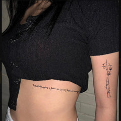 YICKYUE  -  2Pcs Inspirational English Letter Tattoo Sticker Temporary Waterproof Body Art English Alphabet Juice Ink Fake Tattoo for Woman
