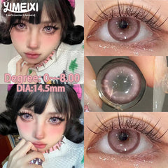 YICKYUE  -  1 Pair New Myopia Lenses Colored Contact Lenses with Degree Natural Lenses Pink Eye Lenses Color Cosmetic Free Shipping
