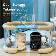 YICKYUE  -  High-grade light luxury cup holder dining table drinking glass shelf coffee cup storage desktop mug perfume storage rack