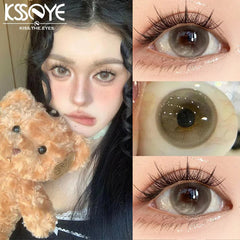 YICKYUE  -  1 Pair New Korean Lenses Colored Contact Lenses With Degree Myopia Lenses Soft Beautiful Pupil Brown Contact Make Up