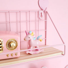 Pink Wall Shelf Free Perforation Bedroom Decoration Simple Flower Stand Wall Hanging Partition Storage Rack Shelves Organization