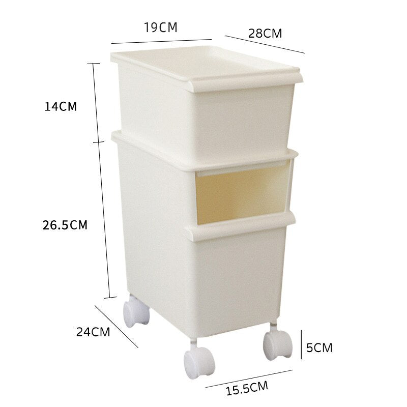 Yickyue Simple Storage Rack Snack Sundries Rack Can Be Superimposed with Pulley Cartoon Toy Stickers Pet Supplies Household Trolley