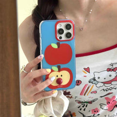 YICKYUE   -  Transparent Blue Red Fruit Phone Case For Iphone 14Pro 15ProMax 13Pro 12 14 13 15 Pro Max 15Pro Summer 3D Ball Cute Cover Shell