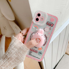 3D cute rabbit cartoon phone case for iphone 12 mini 11 pro max 7 x xr xsmax 8 plus Decompression protective cover shell conque