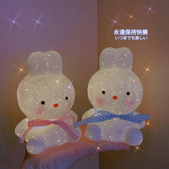 W&G Lovely Night Light Cartoon Creative Rabbit Decoration Bedroom Bedside Lamp Bedroom Decoration Children Birthday Gift
