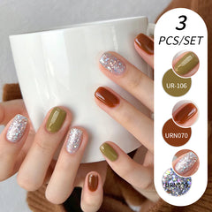 YICKYUE   -  5ml Gel Nail Polish Set Fall Nails Brown Red Nude Pink Semi-permanent Varnish Nail Gel UV LED Manicure Nail Art Design