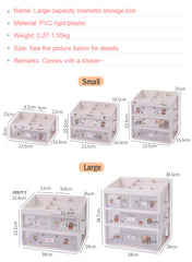 Yickyue Ins Desktop Cosmetic Storage Box Desk Shelf Student Dormitory Desk Finishing Artifact Drawer Box