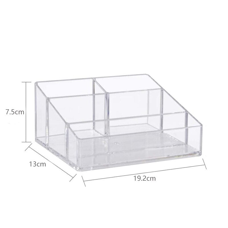 Clear Plastic Makeup Organizer Cosmetic Storage Box Makeup Brush Holder Stationery Storage Pen Holder Lipstick Display Stand