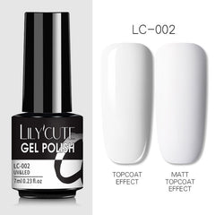 LILYCUTE 7ml Gel Nail Polish Winter Grey Color Series Semi Permanent Matte Top Coat Soak Off UV LED Nail Art Hybrid Gel Nail