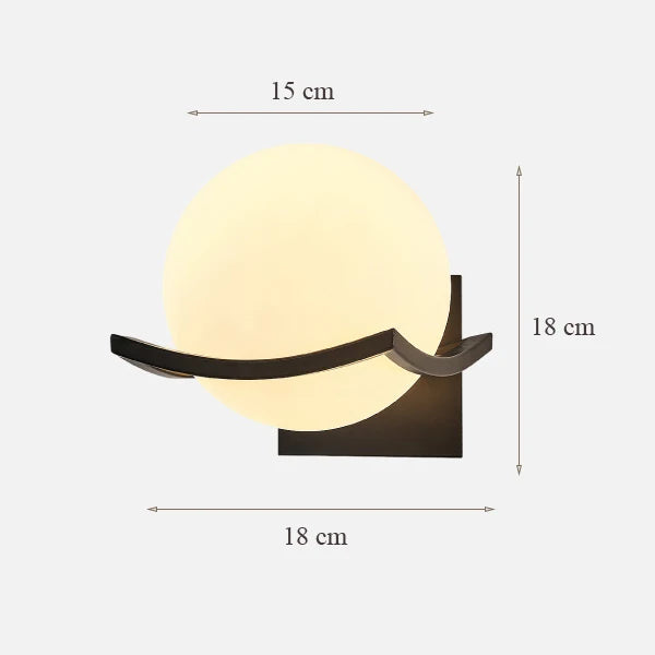 YICKYUE  -  Post Modern Moon Wall Lamp Glass Shade White Black Gold Bedroom Decoration for Home Interior Sconce  Led Night Lights Fixtures