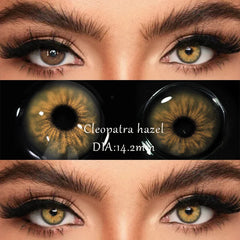 YICKYUE  -  1Pair Colored Contact Lenses with Prescription Myopia Blue Lenses with Degree Gray Pupils Brown Lenses Fashion Yearly