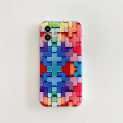 Building Blocks clear phone case cute cartoon silicone cover funda for iphone 12 mini pro max 11 xs max 7 8 plus x xr capa