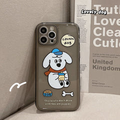 Lovely dog Puppy cute cartoon soft silicone phone case for iphone 12 13 11 pro max mini 7 8 plus se  xsmax x xr cover shell