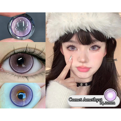 YICKYUE   -  Mill Creek 2pcs New Fashion Pink Colored Contacts Lenses for Eyes Cosmetic Blue Contact Lenses with Diopters 0~-8.00 Degree Lens
