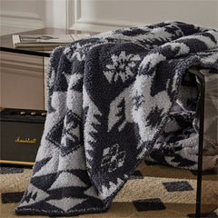 YICKYUE  -  Modern Simple Geometric Pattern Knitted Blanket Home Soft Suit Matching Sofa Blanket Office Lunch Break Shawl Blanket