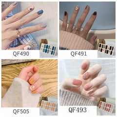 YICKYUE  -  14 stickers Nail Stickers Fashion Nail Wraps Self Adhesive Manicure Decoracion  Strips  Sticker Set Nail Art Leopard print