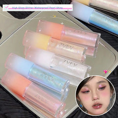 YICKYUE  -  Fantastic Coral Glitter Eye Shadow Liquid Waterproof Diamond Starry River Champagne Blue Liquid Eyeliner Highlight Party Makeup