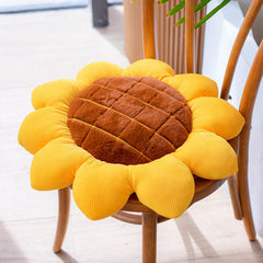 Kawaii Honeycomb Sunflower Cushions Plush Soft Back Pillow Home Office Car Chair Sitting Decorative Cushion Gift For Girl Women