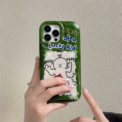 Yickyue INS Air Bag Puff Shockproof Phone Case For apple iPhone 14 Plus 11 12 13 Pro Max 14pro Soft Cover Cute Cartoon Label Gasbag Capa