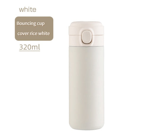 Pure Color Vacuum Flask Couple Korean Simple Autumn and Winter Health Cup Portable Elastic Cover Cute Student Cup Portable Bag