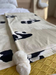 YICKYUE  -  Nordic Style Thickened Flannel Blanket, Simple Solid Color, Home Sofa Blanket, Outdoor Camping Blanket
