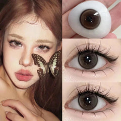 YICKYUE  -  1Pair/2PCS Natural Blue Contact Lenses for Eyes Beauty Pupils Myopia 0~-8.00 Degrees Brown Pupil Lenses Korean Lenses