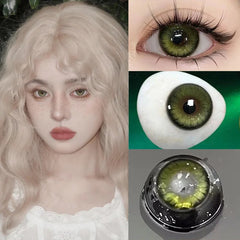 YICKYUE  -  1Pair/2PCS Natural Blue Contact Lenses for Eyes Beauty Pupils Myopia 0~-8.00 Degrees Brown Pupil Lenses Korean Lenses