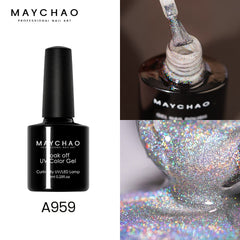 MAYCHAO 2pcs /set rainbow Cat Eye Magnetic Gel Nail Polish 7.3ML Semi Permanent Glitter Beauty Sparkling Soak Off UV Gel Varnish