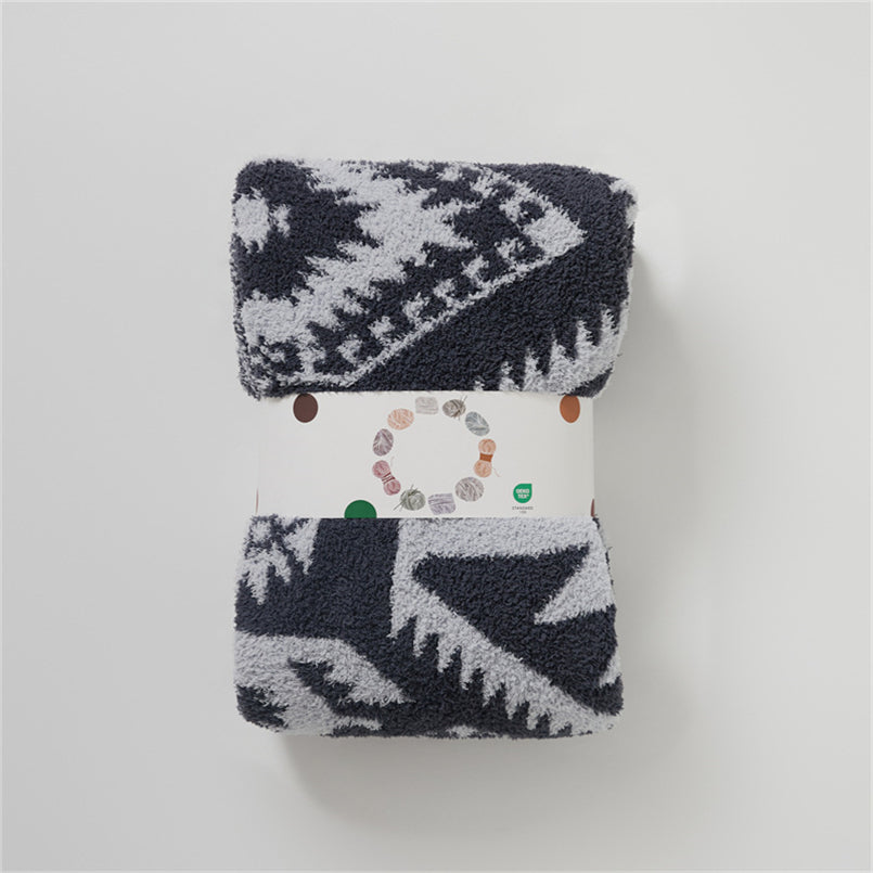 YICKYUE  -  Modern Simple Geometric Pattern Knitted Blanket Home Soft Suit Matching Sofa Blanket Office Lunch Break Shawl Blanket