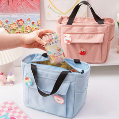 Kawaii Thermal Lunch Bags For Women Girls Kids Cute Insulated Lunch Box Tote Cooler Bento Pouch Office School Food Storage Bags