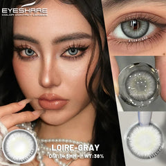 YICKYUE  2Pcs Soft Lenses Blue Contacts Gray Lenses Yearly Fashion Color Contact Lenses for Eyes Beauty Eye Color Makeup Pupils