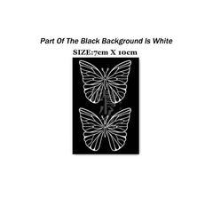 New Craft White Line Butterfly Waterproof Fake Tattoo Stickers For Women Arm Leg Water Transfer Temporary Tattos Party Decal