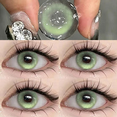 1Pair Color Contact Lenses with Myopia Green Lenses for Eye Gray Lenses Pink Contact Lenses Korean Lens Colorful Lens