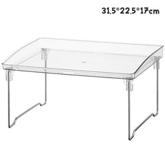 Shelf Organizer Desktop Folding Rack Stationery Organizer Cosmetic Storage Rack Bed Folding Table Acrylic Tray Shelf Organizer