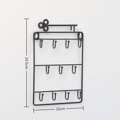 Wall Decor Iron Frame Hanging Storage Rack Key Hook Rack Wal Debris Hanging Storage Basket Key Hanger Holder Home Organizer