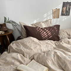 YICKYUE   -  spring comforter sets Dark Academia Vintage Brown Bedding Set