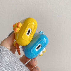 Diy handmade duck cute 3d earphone case for apple air pod pro wireless bluetooth charging box for airpod 3 2 1 silicone cover