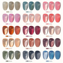 YICKYUE -  New 15ml Jelly Transparent Gel Nail Polish Clear Green Nude Pink Soak Off UV LED Semi Permanent Varnish Nail Art Gel Lacquer