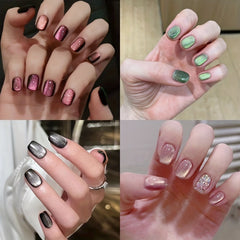 YICKYUE  [96pcs Smooth Press-on Nails Perfect] 96pcs smooth short square press-on nails are perfect for daily parties, holiday parties, great choice, perfect Christmas gift for girlfriends