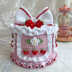 YICKYUE  -  Strawberry Cake Storage Box Birthday Cake Stash Box Case Gift Jewelry Necklace Ring